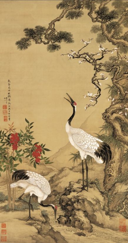 清代名家沈铨松梅