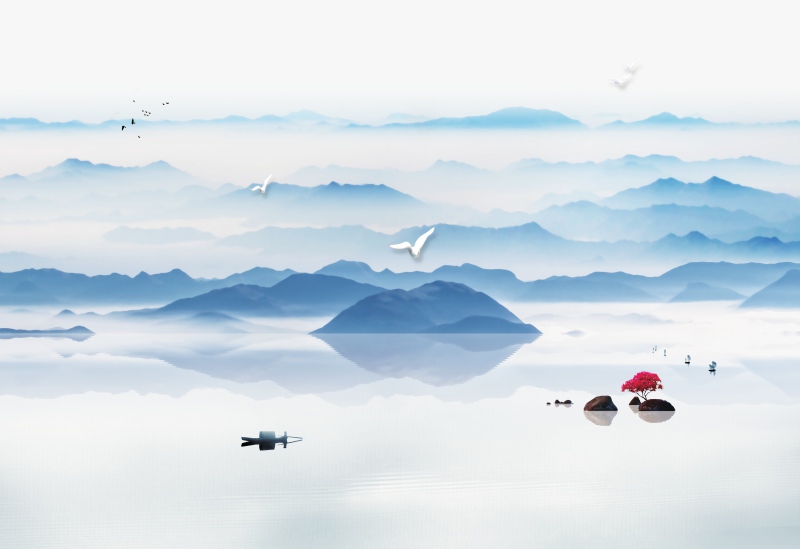 新中式水墨山水写