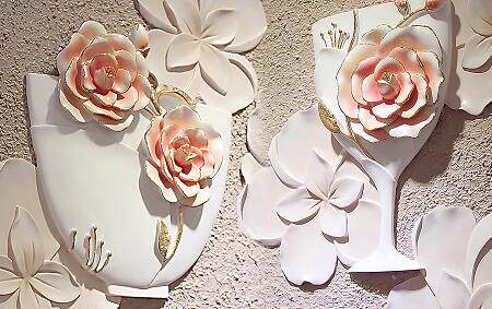 杯子玉兰背景墙背