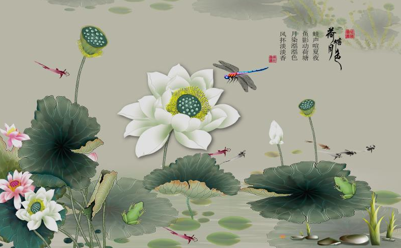 粉色立体荷花金鱼