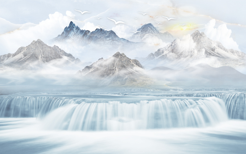 现代简约高山流水