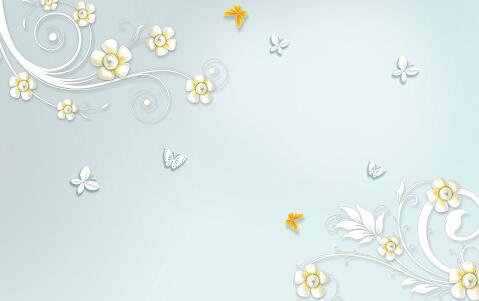 3D立体花朵背景