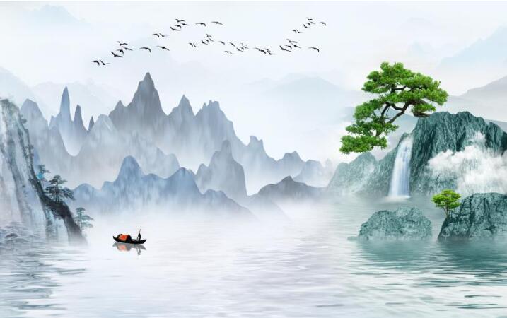 新中式水墨山水背