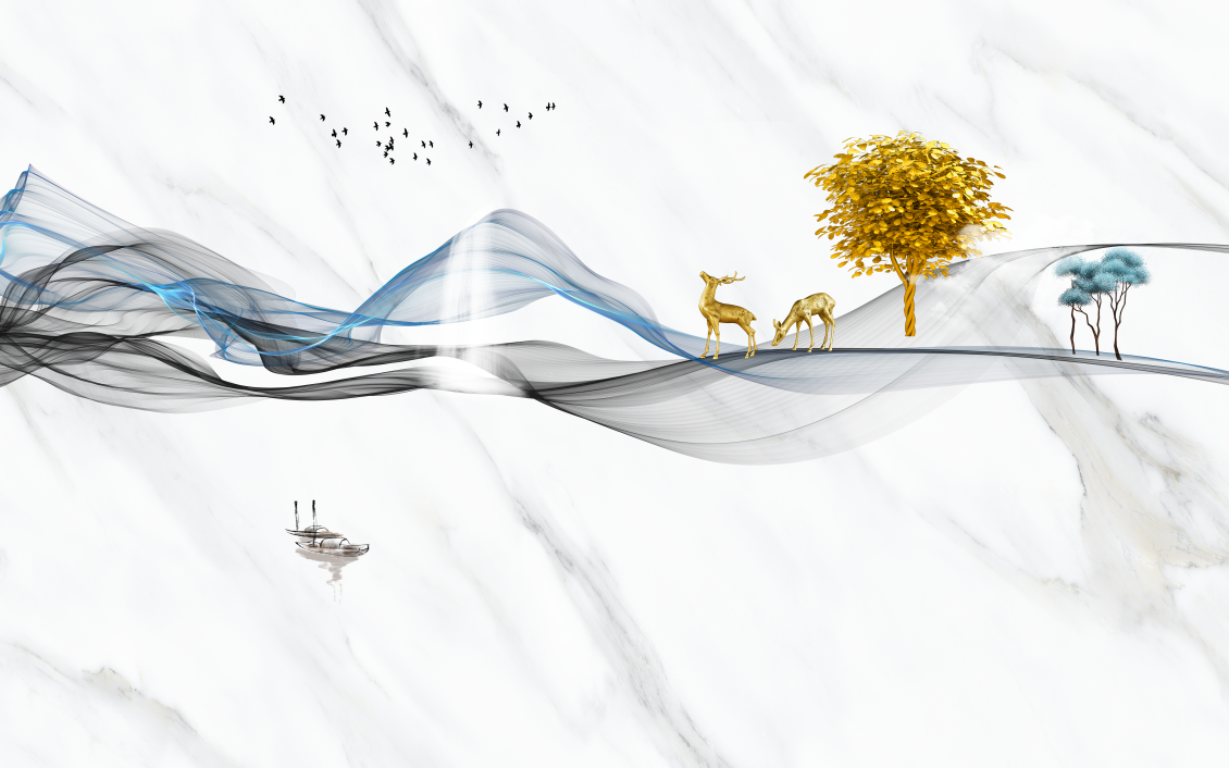 现代简约格栅大理