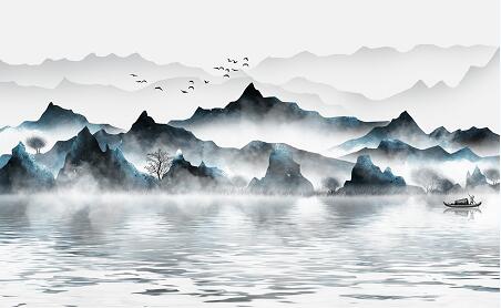 新中式水墨山水背