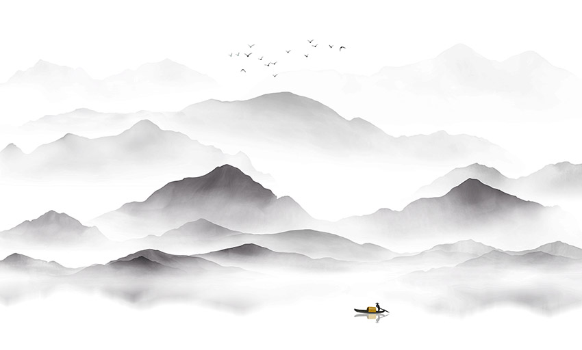 中式抽象意境山水