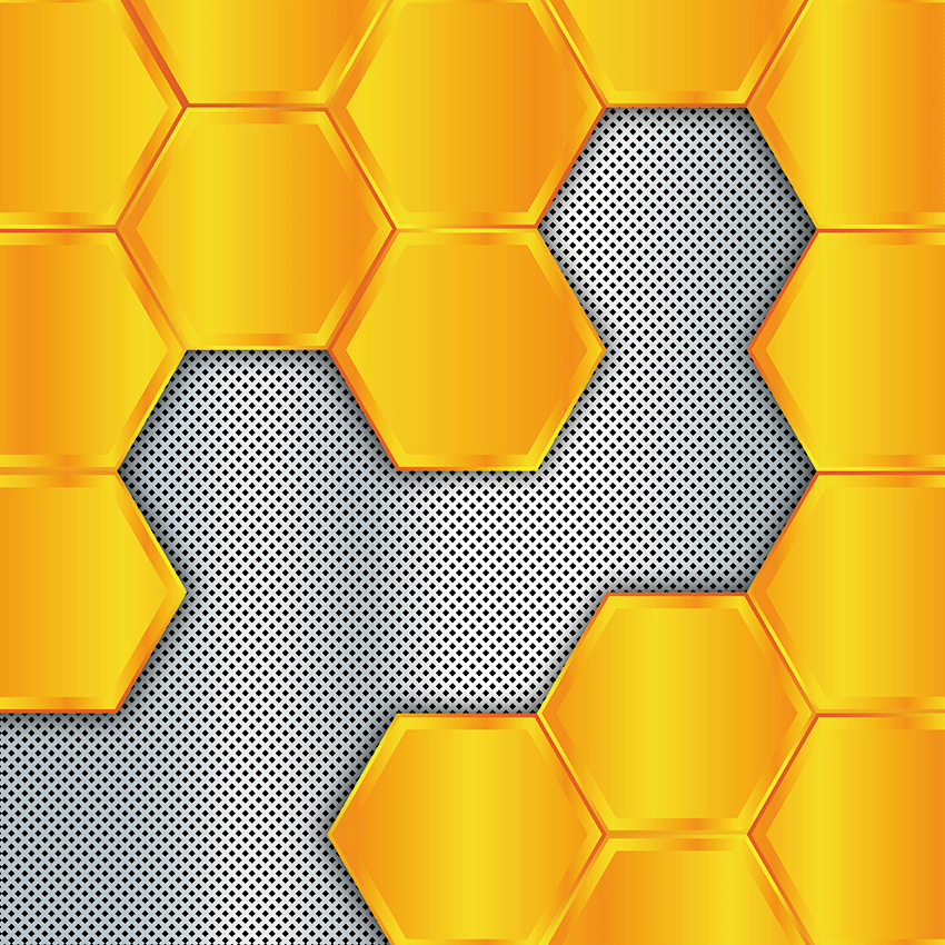 金黄色六边形蜂窝
