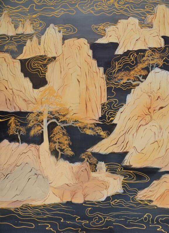 现代简约抽象山水