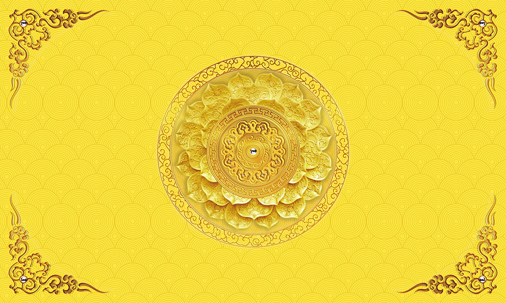 金色莲花佛堂吊顶