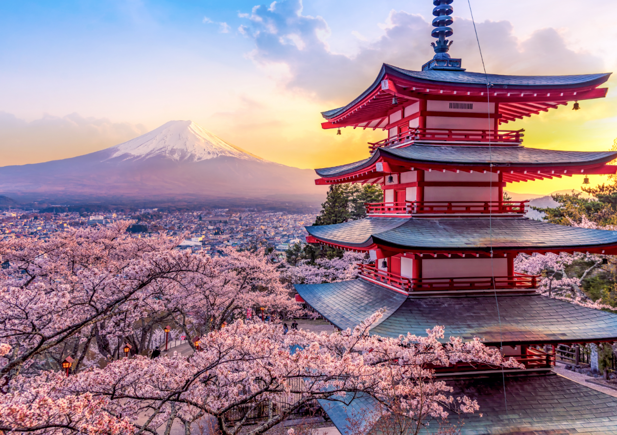 富士山樱花风景背
