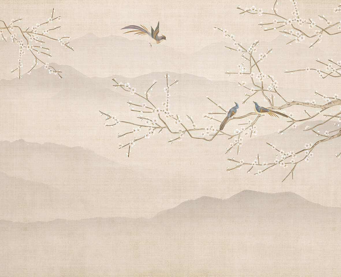 新中式花鸟山水背