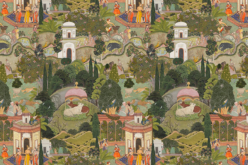 现代简约背景墙印