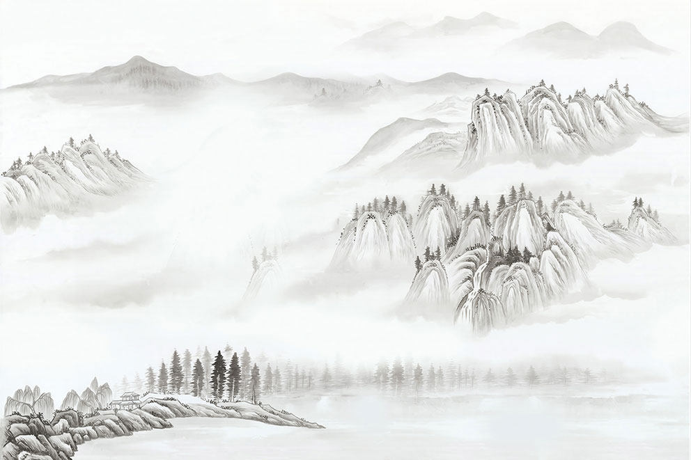 新中式简约水墨山