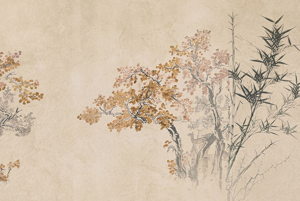 现代简约背景墙花