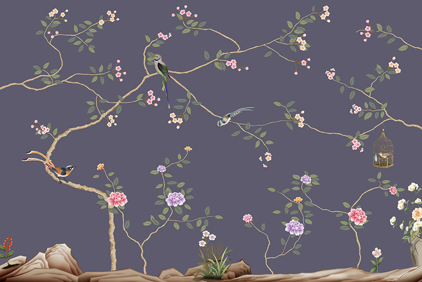 中式花鸟背景 手