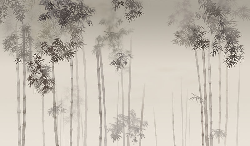 背景墙新中式竹林