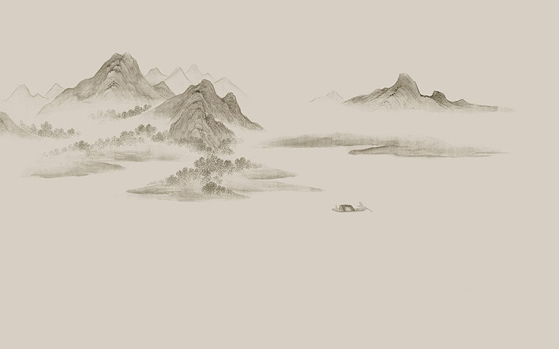 背景墙新中式山水