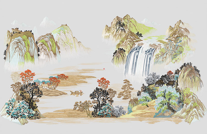 背景墙新中式复古