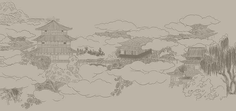 新中式背景墙黑白