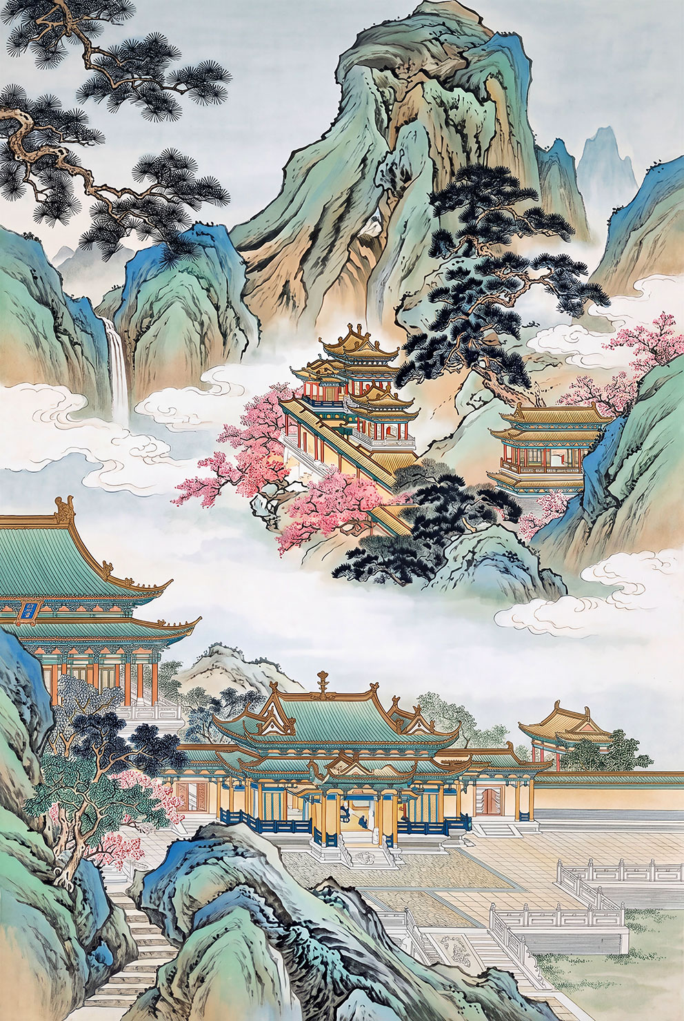 新中式阁楼玄关山
