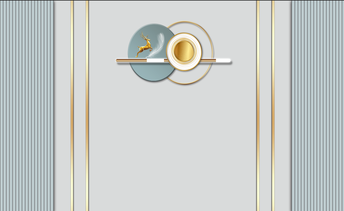 现代简约格栅麋鹿