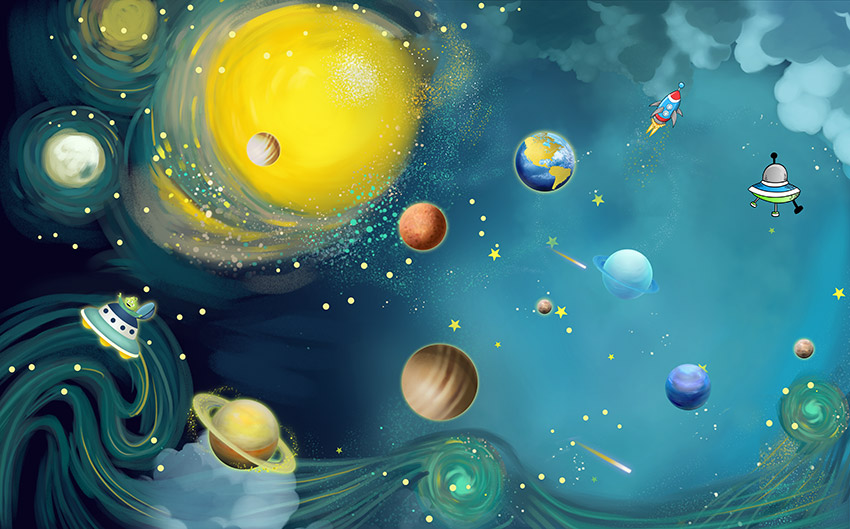 卡通手绘星球儿童