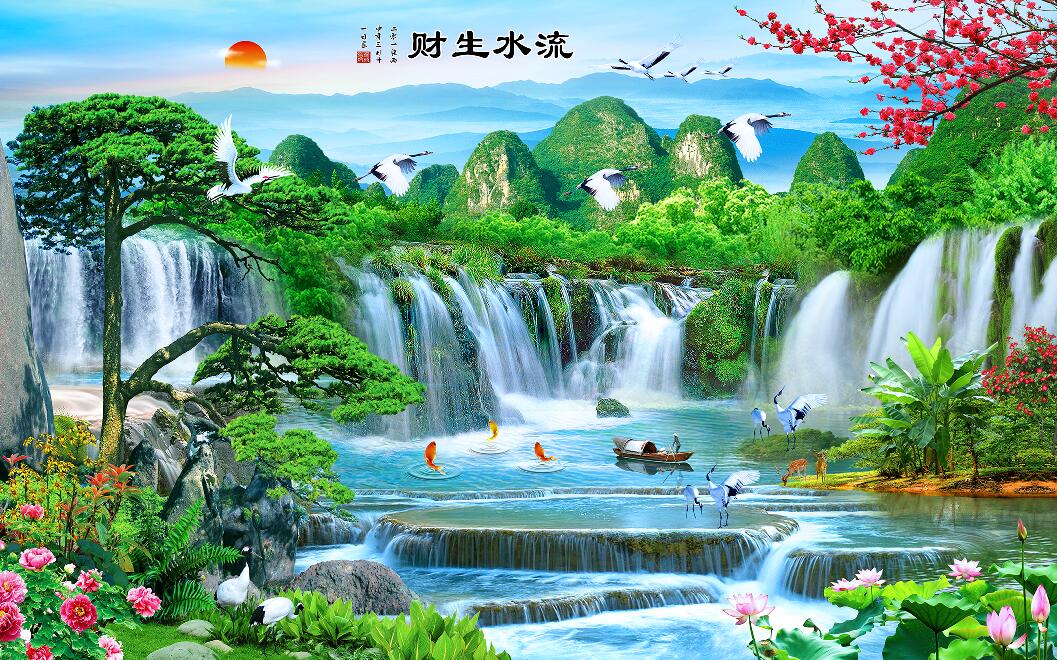 新中式山水流水生