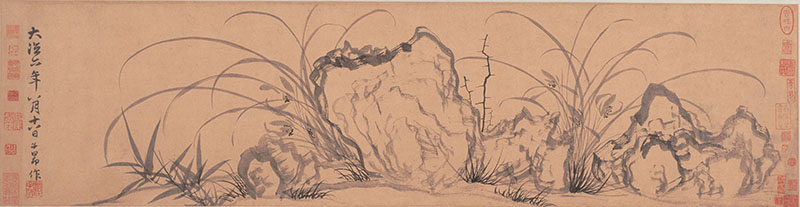 新中式背景墙古画