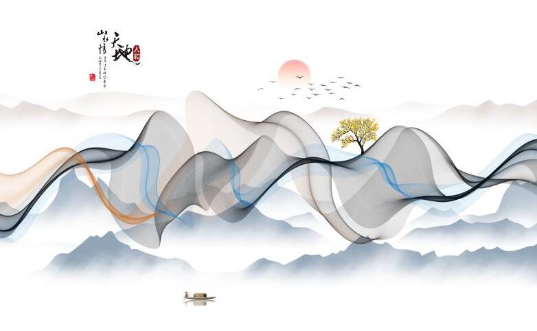 现代新中式抽象线