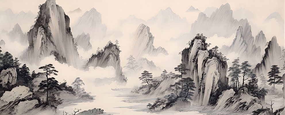 新中式水墨山水背