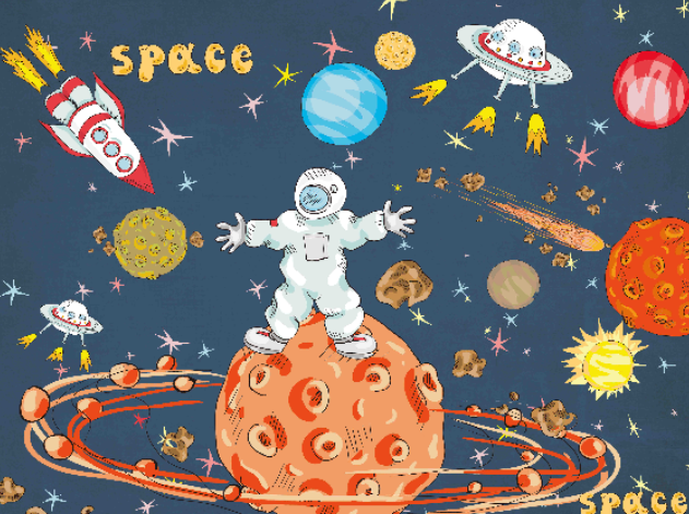 卡通宇宙星空儿童