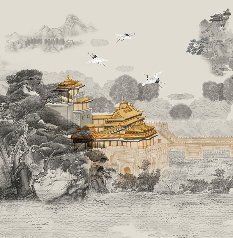 背景墙新中式复古