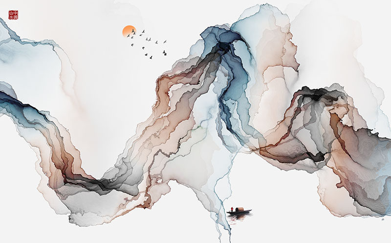 背景墙现代简约飘