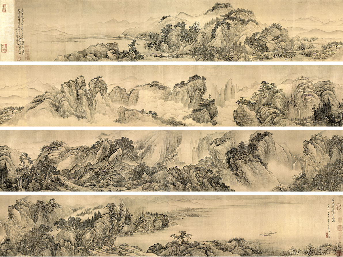 新中式山水背景墙