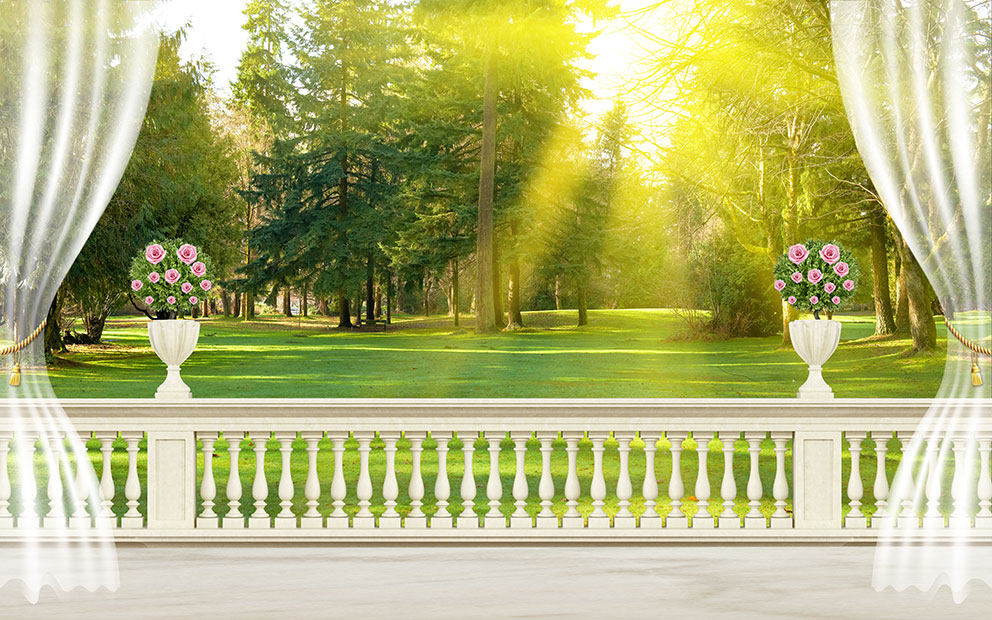 现代简约窗外窗帘