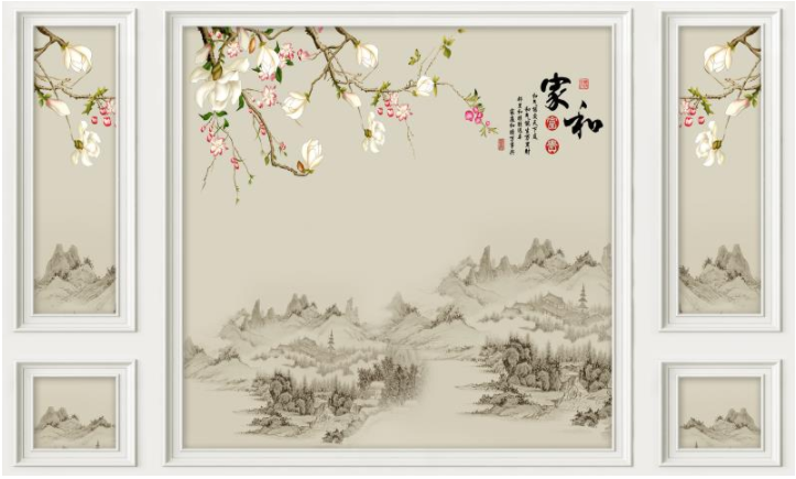 中式家和富贵花卉