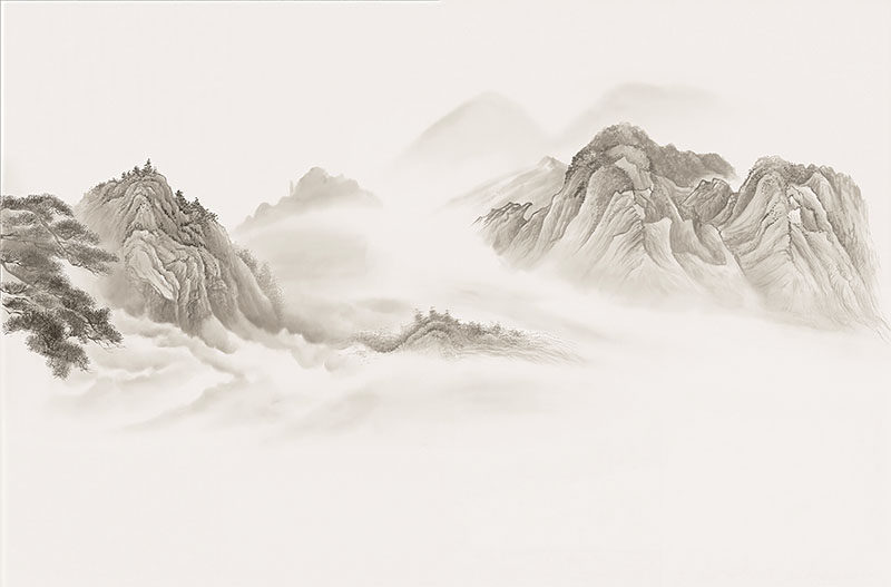 背景墙新中式山水