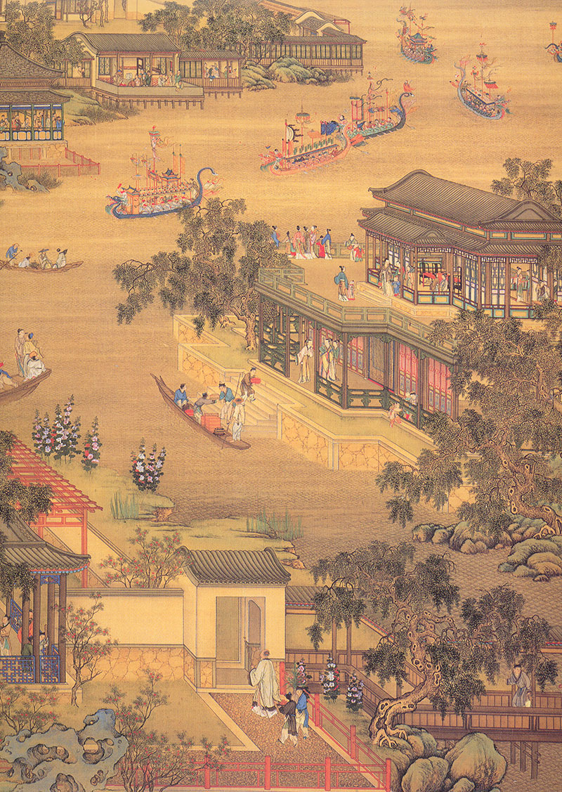 新中式山水阁楼背