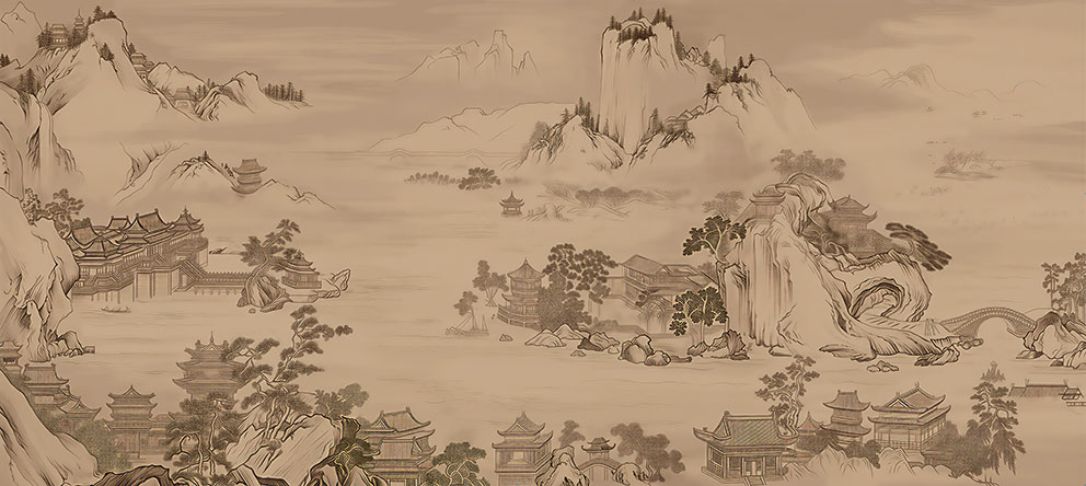 新中式阁楼背景墙