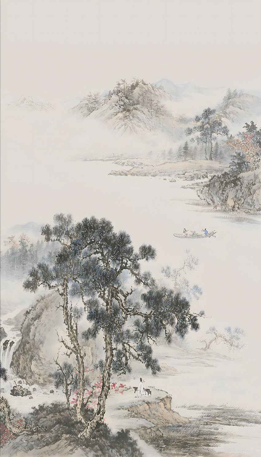 手绘山水抽象意境