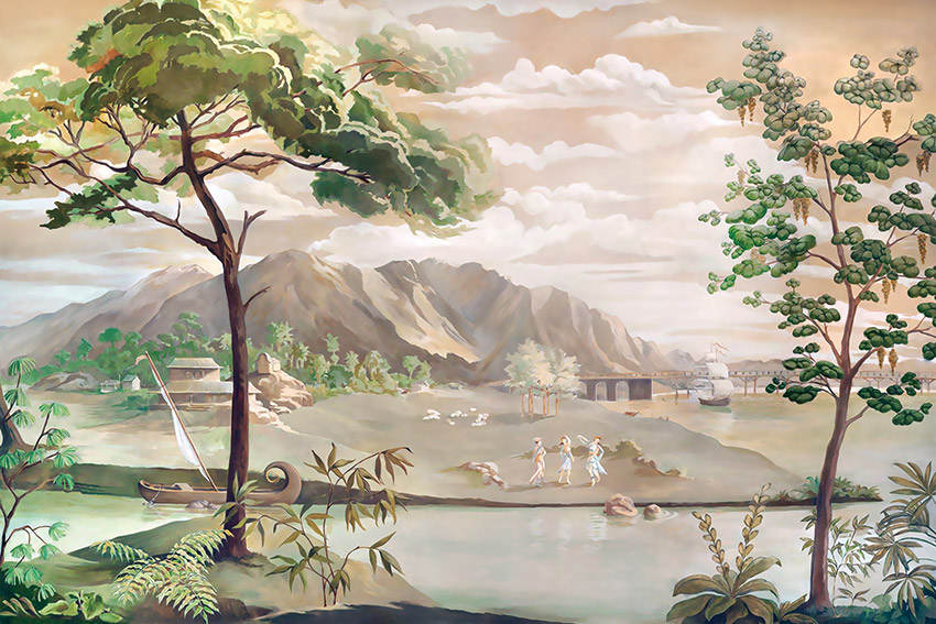 北欧风 油画 山