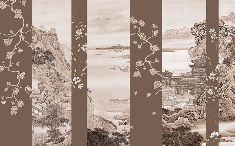 背景墙新中式阁楼