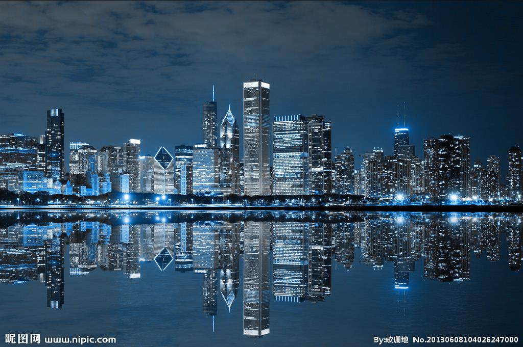 城市夜景 建筑图