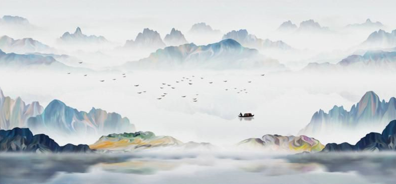 新中式抽象水墨山