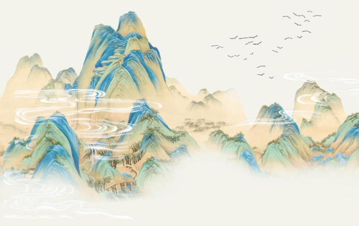 新中式千里江山背