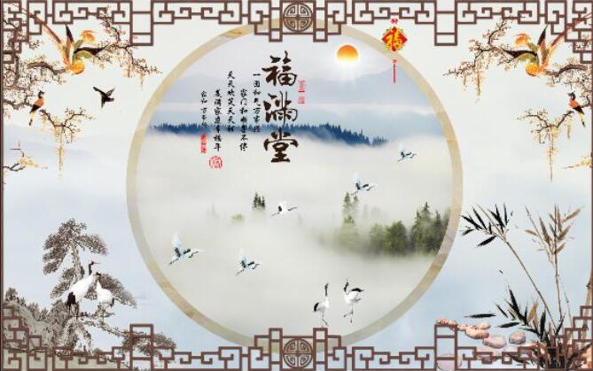 新中式屏风福满堂
