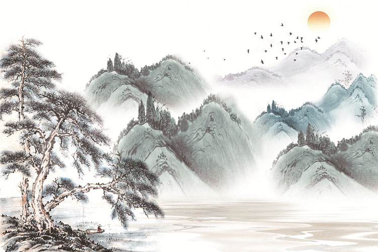 新中式复古山水飞