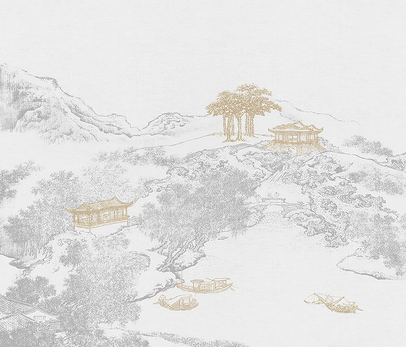 背景墙新中式阁楼