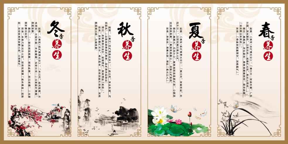 春夏秋冬养生背景