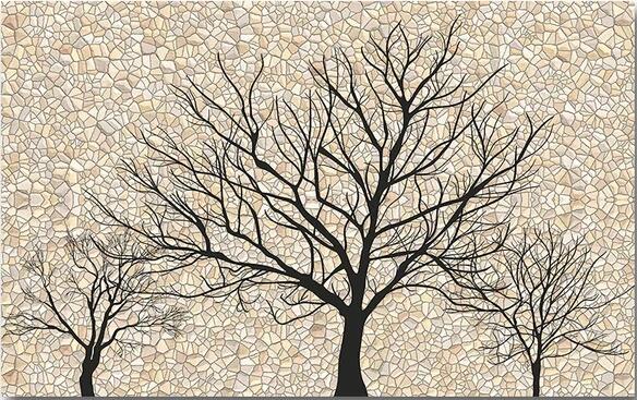 不规则水泥墙壁树